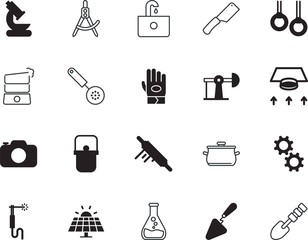 Fototapeta premium equipment vector icon set such as: technique, panels, label, sunlight, agriculture, photo, caliper, drawing, camera, worker, creative, chemical, renewable, yellow, washbasin, eat, ceramic, wash, cell