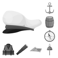 Vector design of nautical and voyage symbol. Collection of nautical and seafaring stock symbol for web.