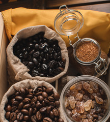 coffee roasted beans and brown sugar
