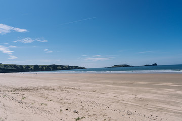Worm's Head Rhossili Bay, coastline and sea cliffs