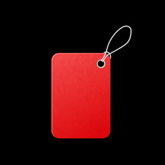 Red label. Sale promotion, low price offer.