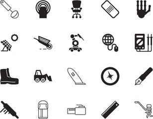 equipment vector icon set such as: comfortable, barber, automation, wide, broadband, ink, screen, motor, hiking, season, classic, modern, wound, sticky, manager, wireless, vacancy, networking, data