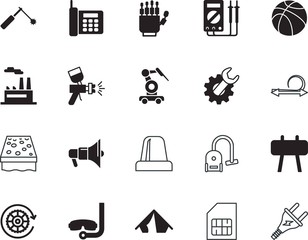 equipment vector icon set such as: instrument, noise, oscilloscope, free, spanner, progress, fashion, face, sim, car, flashing, maintenance, bulb, sphere, bolt, perfect, medical, research, smoke