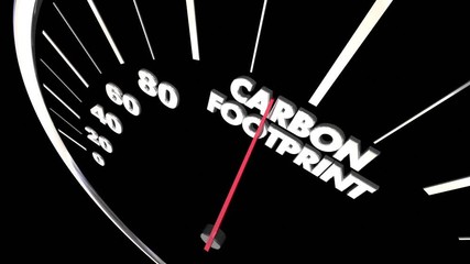Carbon Footprint CO2 Emissions Pollution Climate Change Speedometer 3d Animation