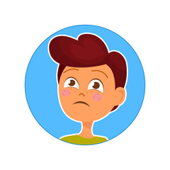 Vector illustration of upset boy