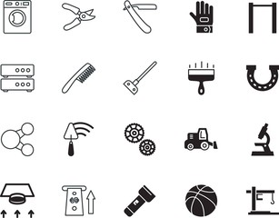 equipment vector icon set such as: hairstyle, holiday, money, st patrick, cog, cooler, growth, server, loan, lift, medicine, structure, conditioning, dryer, putty, laboratory, accessories, row