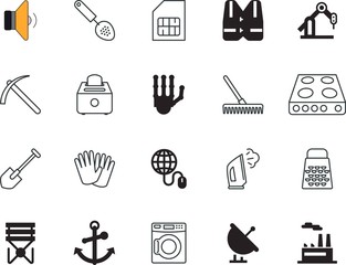 Fototapeta premium equipment vector icon set such as: nature, wave, cuisine, protective, smooth, decoration, dryer, medical, antenna, media, spoon, card, collection, telecommunication, clip, utensils, washer, swimming