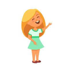 Cute blonde girl laughing