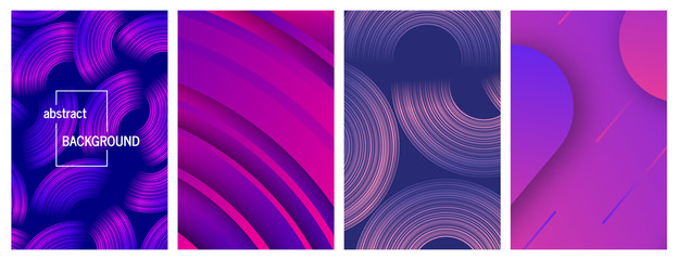 Set of four abstract geometric background