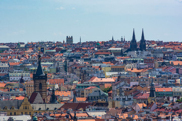 Obraz premium Panorama of Prague with a view of the towers