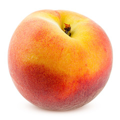 Peach isolated on white background, clipping path, full depth of field