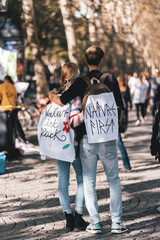 Fridays for Future Couple protesting with signs