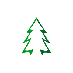 Christmas tree icon, Xmas fir symbol, graphic design template, vector illustration