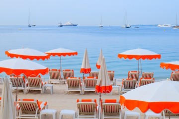 Beach in Juan les Pins, French Riviera