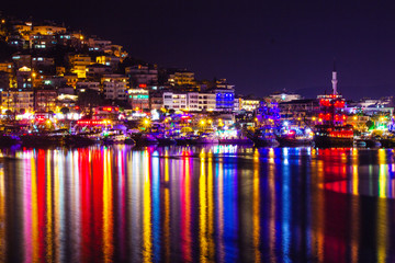 Summer night lights of Alania marina