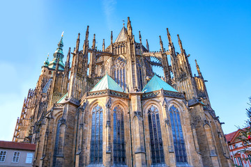 Fototapeta na wymiar St. Vitus Cathedral - gothic Castle in Prague, Czech Republic