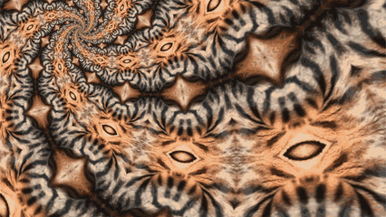 Ornate geometric pattern and artfully abstract multicolored background