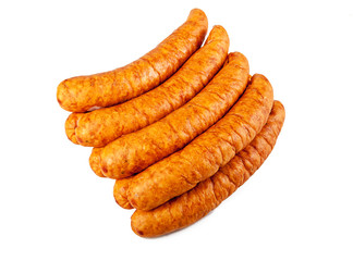 Sausage on a white background (view from a different angle in the portfolio)