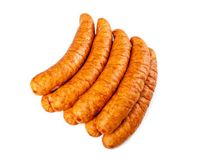 Sausage on a white background (view from a different angle in the portfolio)
