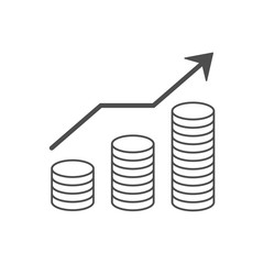 Business growth graph icon vector