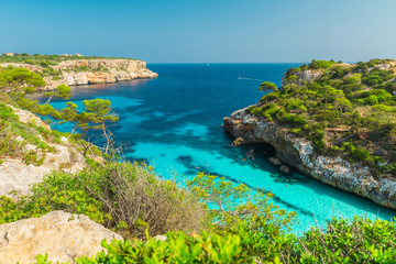 Majorca Calo des Moro Santanyi beach in Mallorca Balearic Island of Spain