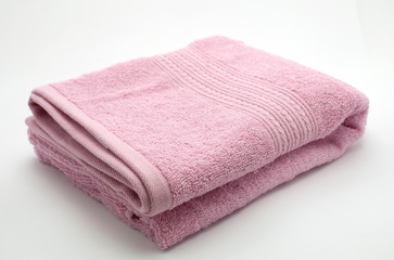 Multi-colored towels, on a white background