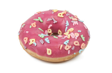 Donut isolated on white background (view from a different perspective in the portfolio)