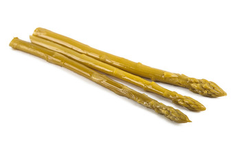 Green small asparagus isolated on a white background (view from a different perspective in the portfolio)