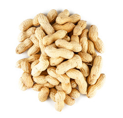 Peanuts isolated on white background (view from a different perspective in the portfolio)