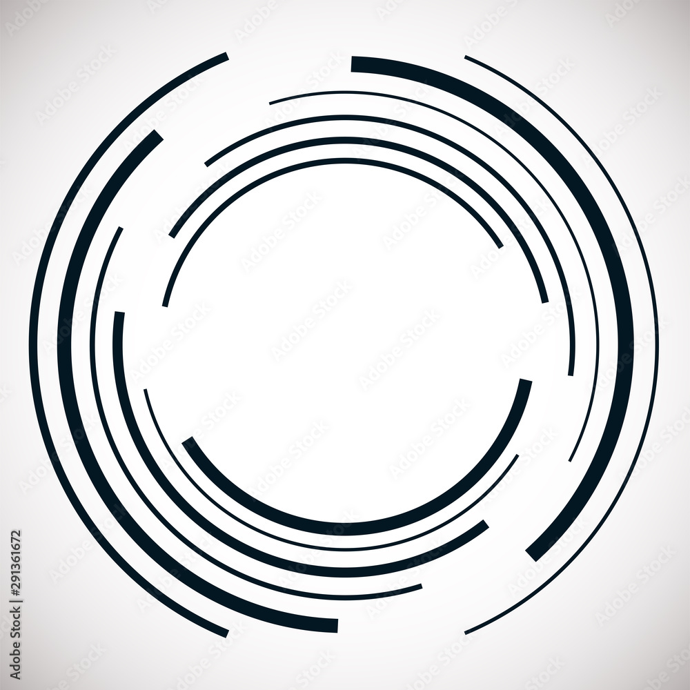 Aufkleber abstract concentric circle. spiral, swirl, twirl element. circular and radial lines volute, helix. s