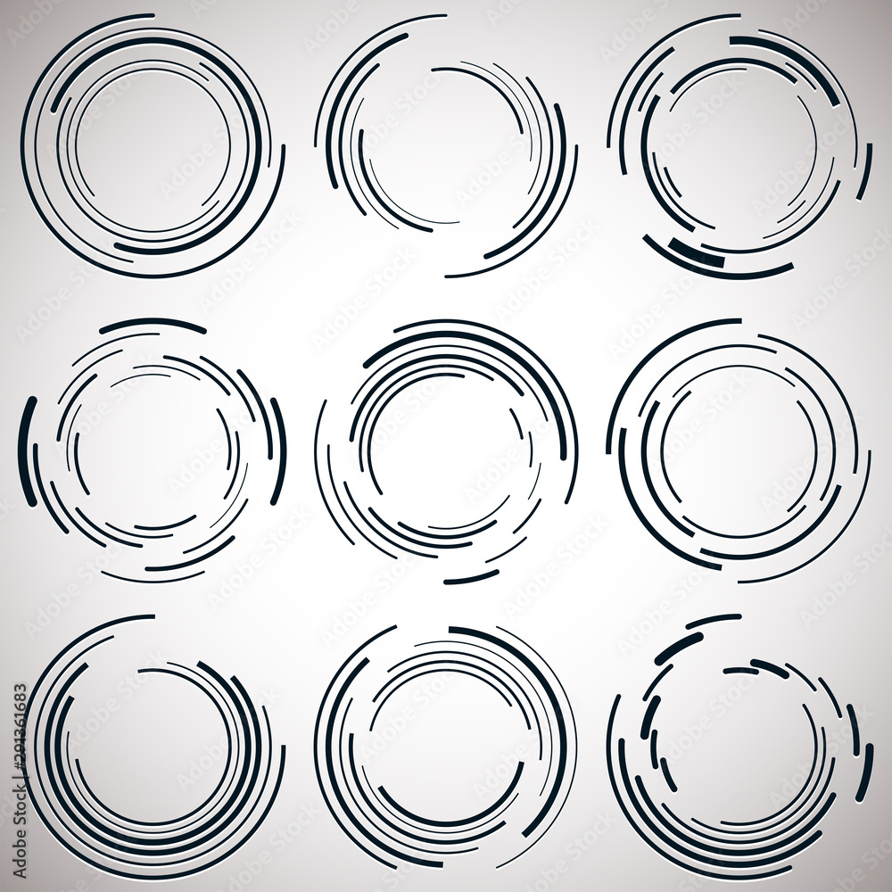 Aufkleber abstract concentric circle. spiral, swirl, twirl element. circular and radial lines volute, helix. s