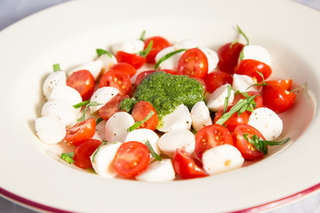 salad with mozzarella and tomatoes