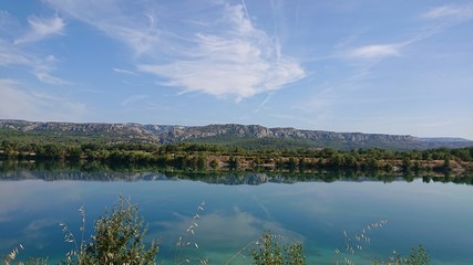 landscape with lake and clouds