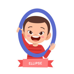 happy cute kids study many shape polygon