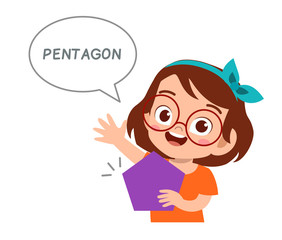 happy cute kids study many shape polygon