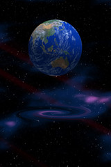 Fototapeta na wymiar Black Hole Earth Asia