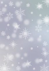 Naklejka na ściany i meble Grey Winter Background with snowflakes for your own creations