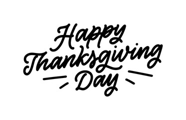 Fototapeta premium Illustration with lettering for Thanksgiving Day. Typographic design. Greeting card template. Autumn concept. Vector