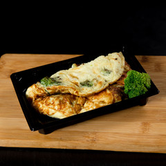 food in the boxes for delivery. Salads, snacks, healthy food