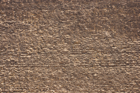 Western side of Pyramid of Khufu or the Pyramid of Cheop, the oldest and largest one  in the Giza pyramid complex