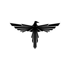 Black wing logo symbol for a professional designer