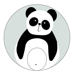 Cute panda on white background. Perfect for kids book, fabric, textile, nursery decoration, wrapping paper. Vector design Illustration