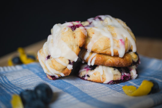 homemade gourmet blueberry lemon muffin cookies