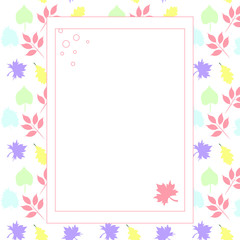 Colorful leaves seamless pattern for background, notebook, simple design. Modern abstract vector design for paper, cover, fabric, interior decor. Soft pastel colors for kids/children bedroom