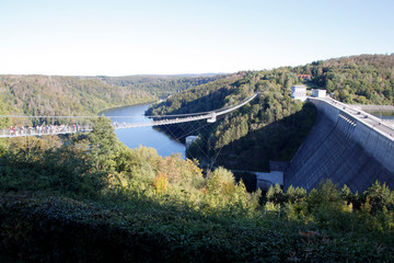 Suspension bridge, Titan RT, Dam, Rappbode dam, Harz, Saxony-Anhalt, Germany, Europe