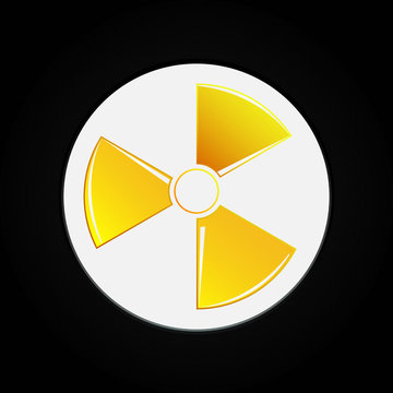 Radiation icon vector. Warning radioactive sign danger symbol. Good for mobile, web, decor, print products, application, stickers, logo, books.