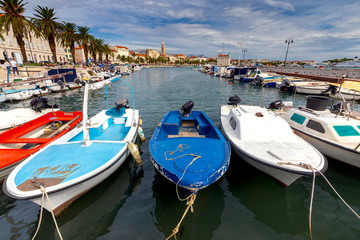 Fototapeta na wymiar Split. City embankment in the old port.