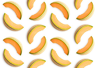 Colorful seamles fruit pattern of melon slices