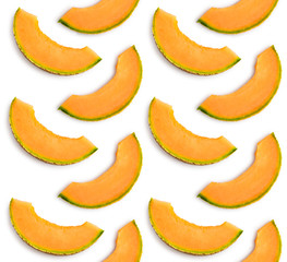 Colorful seamles fruit pattern of melon slices