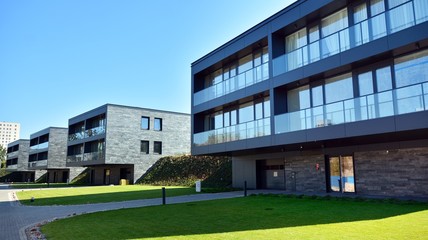 Modern apartment buildings